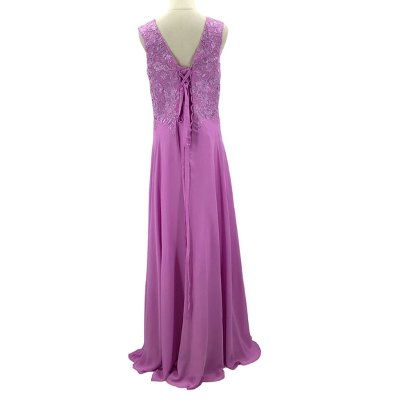 MOTHER OF THE BRIDE 14 1X Plus Purple Embroidered Sleeveless Maxi Dress NEW B67 - Picture 2 of 8
